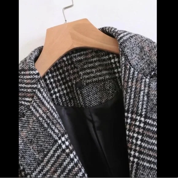 Single button plaid coat - Picture 5 of 8